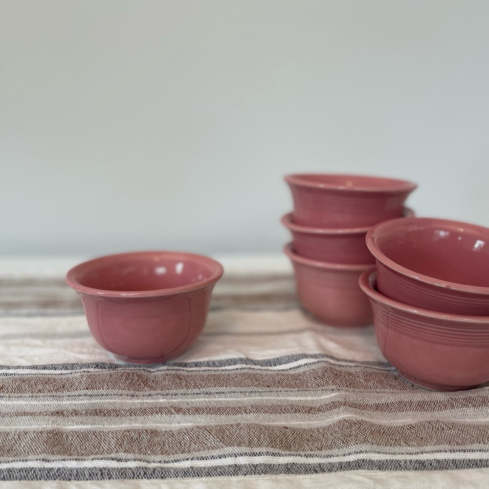 COPY - Fiestaware 4” Boullion Bowls 1986 Vintage Rose